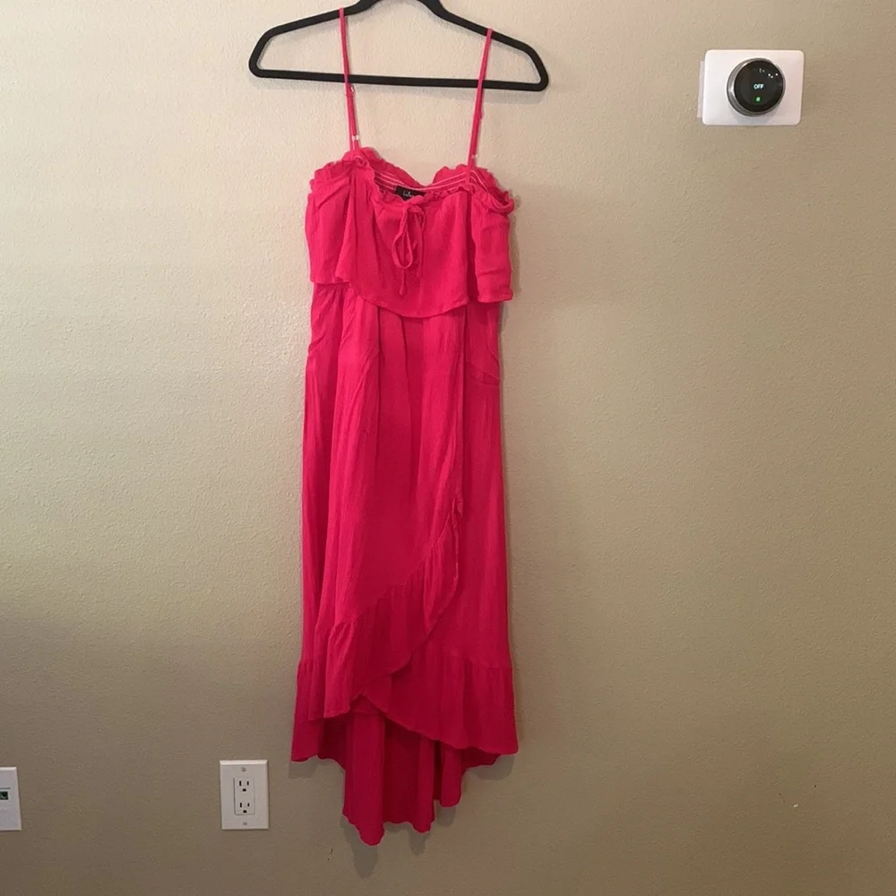 Lulus Sincerely Yours Magenta Ruffled Midi Dress - Picture 4 of 9